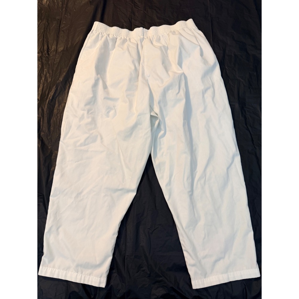 Landau White Medical Scrub Pants 3X Large Petite‎ Elastic Waist Workwear 8320